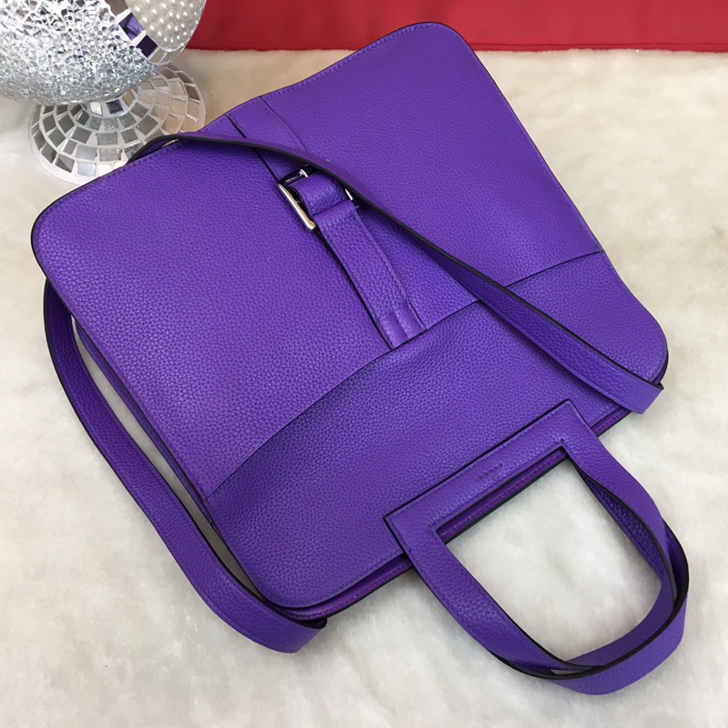 Hermes Halzan 31 Handbag Shoulder Bag In Violet Clemence Leather